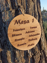 Sitting plan en madera de olivo