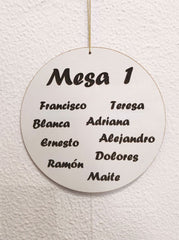 Sitting plan redondo de madera