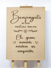 Cartel de madera natural M