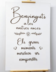 Cartel de madera blanco L