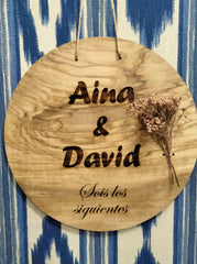 Placa de madera de olivo "Sois los siguientes"