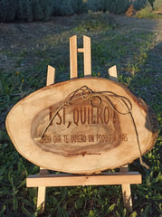 Tabla porta anillos de olivera