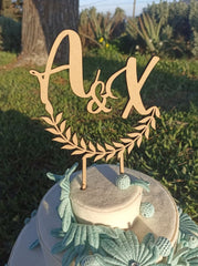 Topper de tarta de madera