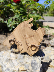 Porta Anillos Isla Mallorca Madera De Olivo