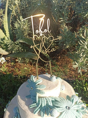 Topper de tarta corazones