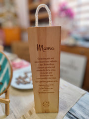 Caja de vino personalizada.