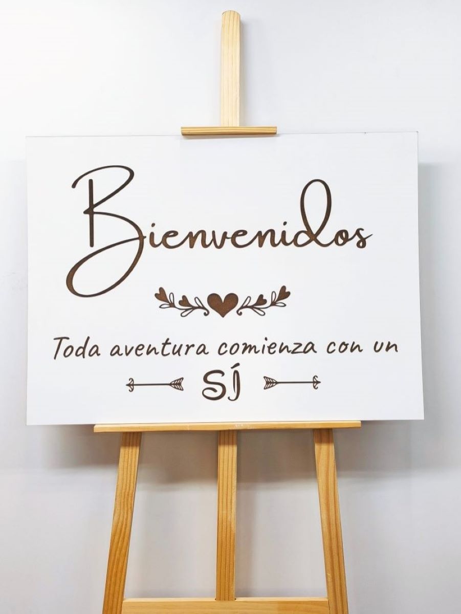 Cartel de madera natural M