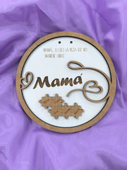 Placa de madera "Mamá"